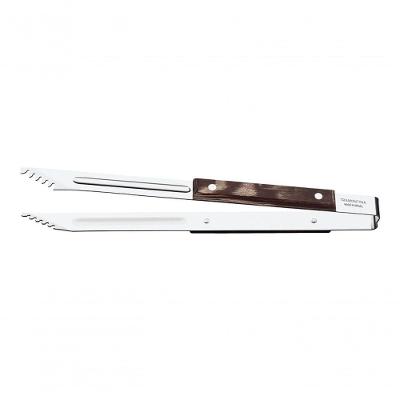 Pegador De Carne Tramontina Churrasco Aço Inox E Cabo De Madeira Polywood Castanho