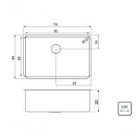 Cuba De Embutir Tramontina Design Collection Quadrum Undermount Em Inox Acabamento Acetinado 70 U 70x40 Cm - 3