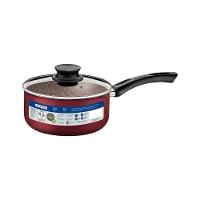 Panela Tramontina Paris 16cm Em Alumínio Com Revestimento Antiaderente Vermelha E Tampa De Vidro