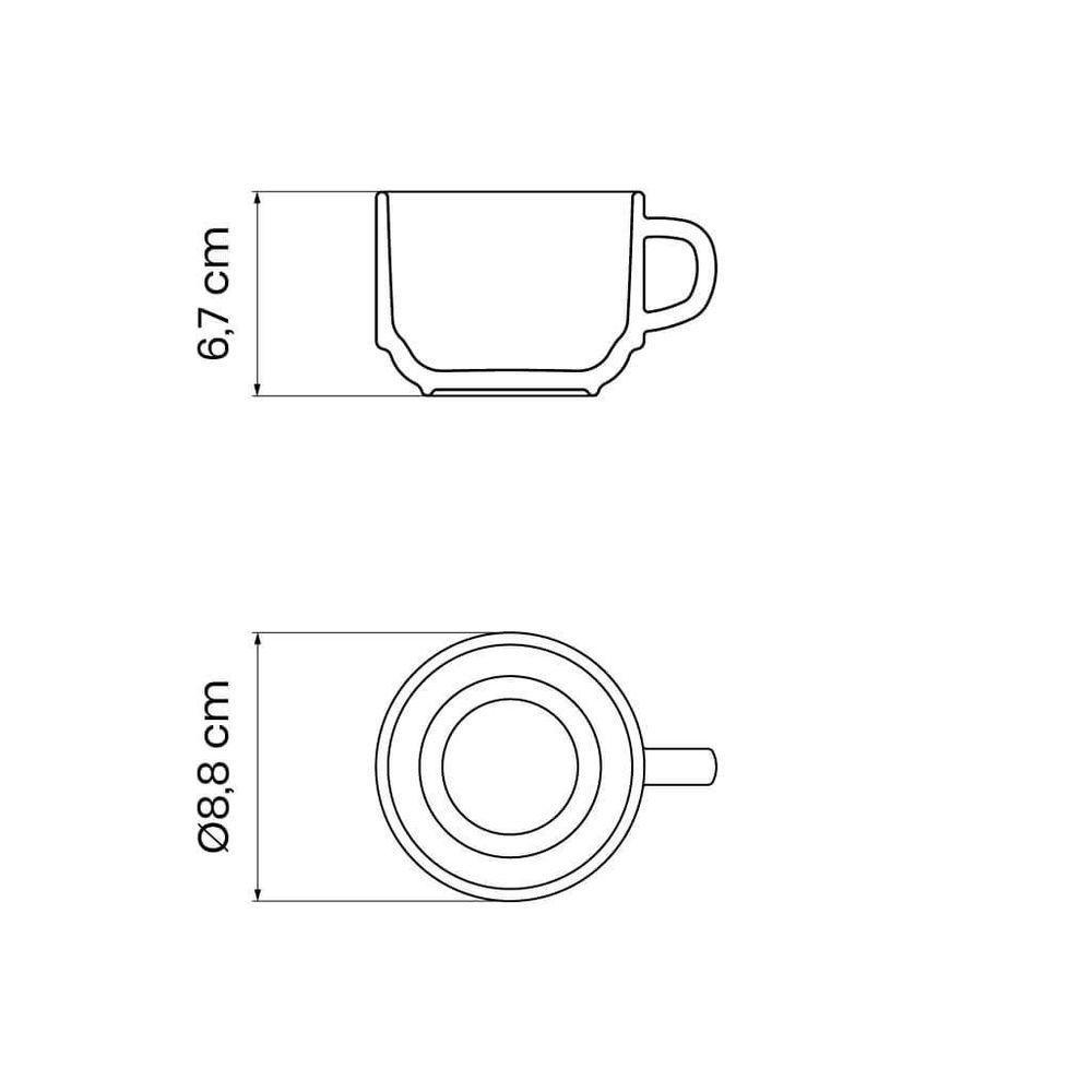Xícara Chá Tramontina Clarice Em Porcelana 240ml - 4