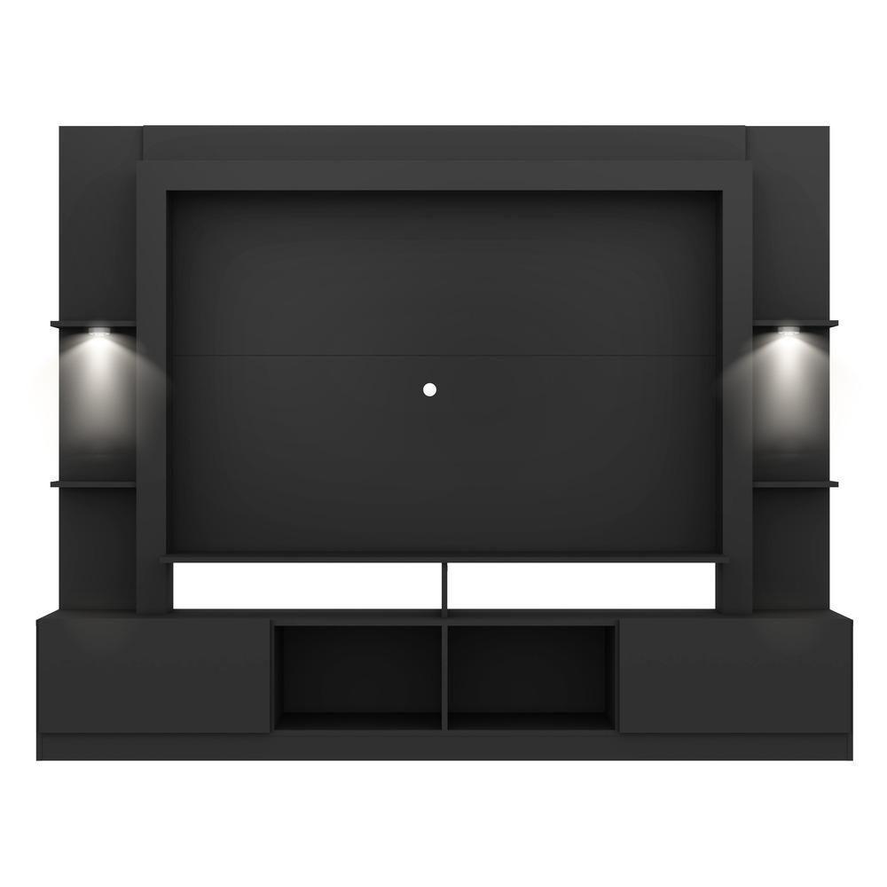 Estante Com Suporte Tv 65" E Leds Berlim Multimóveis V3384 Preta Preto - 3