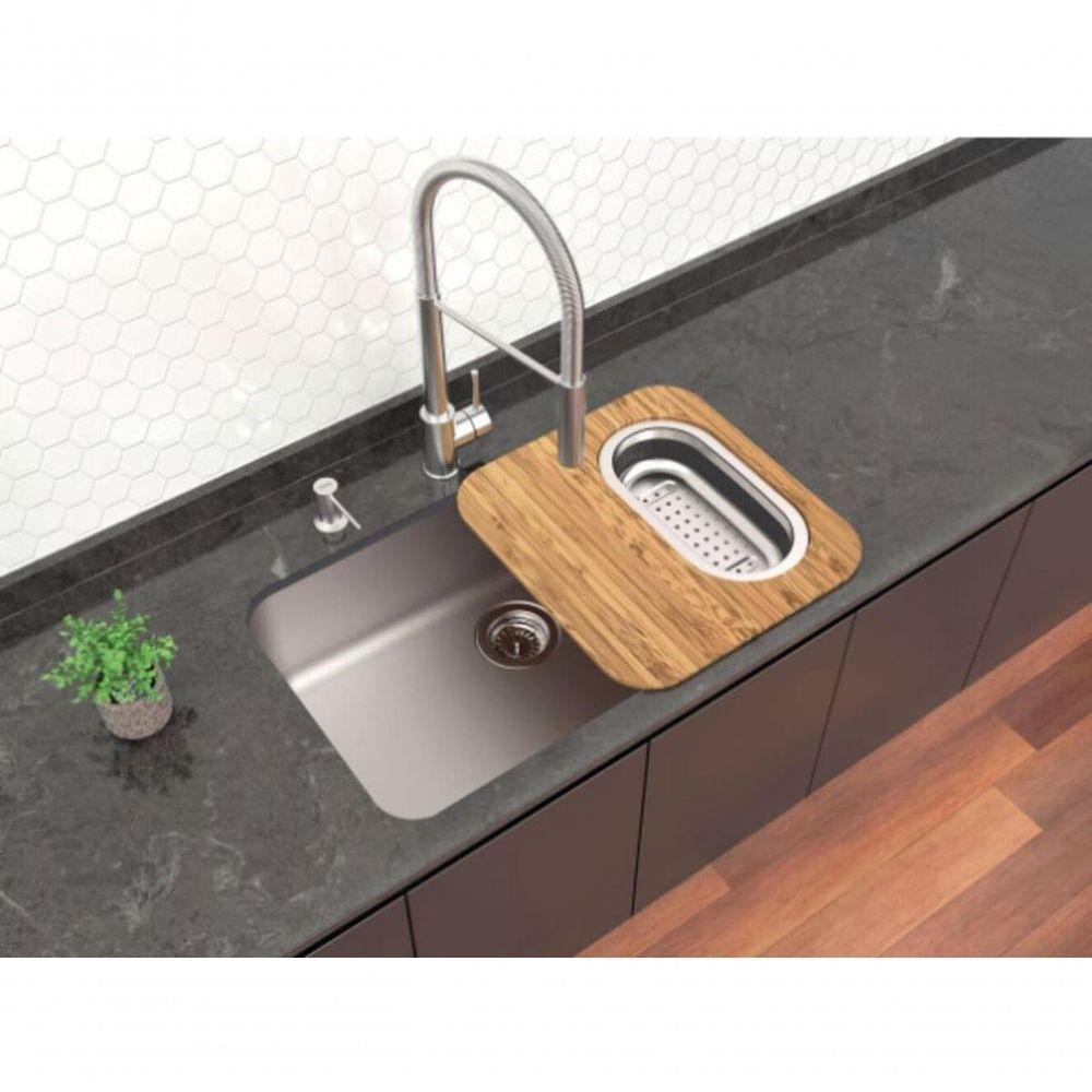 Cuba De Embutir Tramontina Dora 70 Bl R6 Em Inox Acabamento Escovado Com Válvula ø 4 1-2" E Acessórios - 2