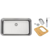 Cuba De Embutir Tramontina Dora 70 Bl R6 Em Inox Acabamento Escovado Com Válvula ø 4 1-2" E Acessórios - 1