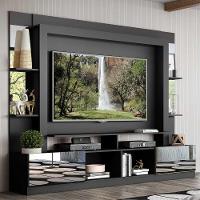 Estante Com Suporte Tv 65" E Espelho Oslo Multimóveis V3381 Preta/Tenerife Preto/Tenerife - 7