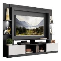 Estante Com Suporte Tv 65" E Leds Berlim Multimóveis V3384 Preta/Branca Preto/Branco - 1