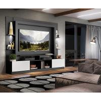 Estante Com Suporte Tv 65" E Leds Berlim Multimóveis V3384 Preta/Branca Preto/Branco - 2