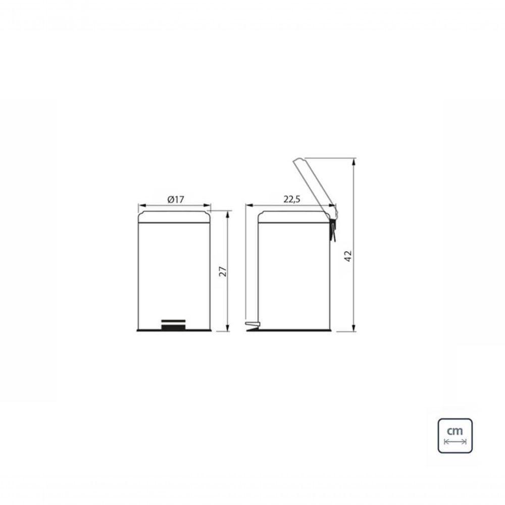 Lixeira Com Pedal Tramontina Brasil Em Inox Com Acabamento Polido 3 L - 5