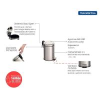 Lixeira Com Pedal Tramontina Brasil Em Inox Com Acabamento Polido 3 L