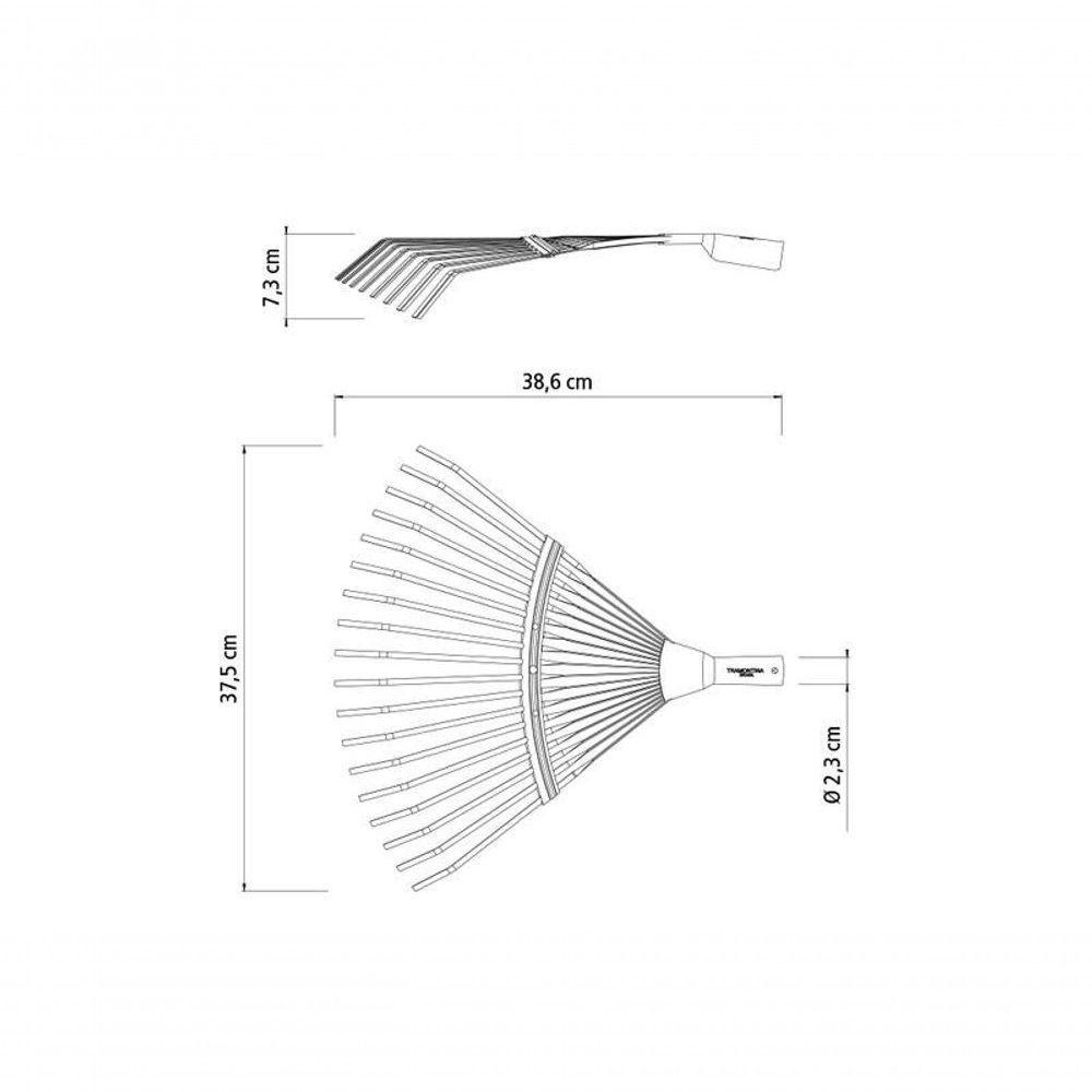 Vassoura Fixa Tramontina Em Aço Com 18 Dentes Tipo Palheta Sem Cabo - 3