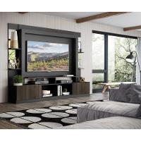 Estante Com Suporte Tv 65" Prateleiras C/ Espelho Oslo Multimóveis V3385 Preto/Tenerife - 2