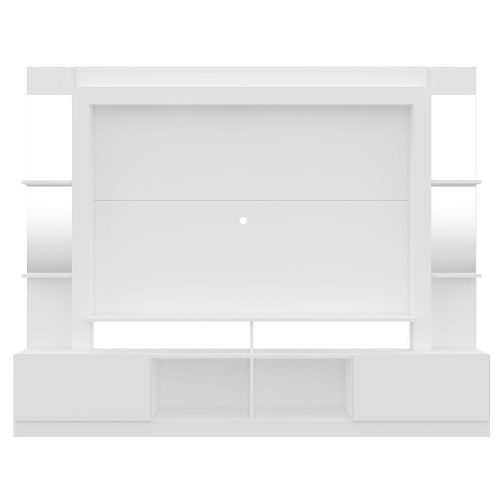 Estante Com Suporte Tv 65" Prateleiras C/ Espelho Oslo Multimóveis V3385 Branca Branco - 3