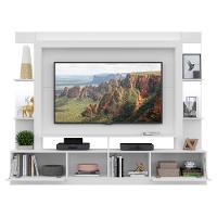 Estante Com Suporte Tv 65" Prateleiras C/ Espelho Oslo Multimóveis V3385 Branca Branco