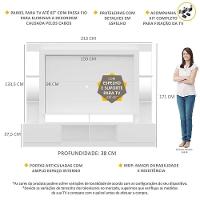 Estante Com Suporte Tv 65" Prateleiras C/ Espelho Oslo Multimóveis V3385 Branca Branco - 6