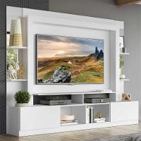 Estante Com Suporte Tv 65" Prateleiras C/ Espelho Oslo Multimóveis V3385 Branca Branco - 7