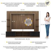 Estante Com Suporte Tv 65" E 2 Portas Oslo Multimóveis V3386 Madeirada/Preta Madeirado/Preto - 3