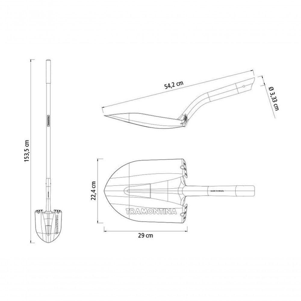Pá De Bico Tramontina Em Aço Com Cabo De Fibra 120cm 416-20 - 4