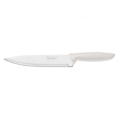 Faca Chef Tramontina Plenus 8" Aço Inox Cabo Off White