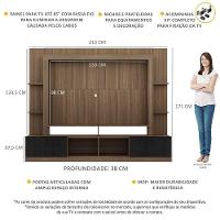 Estante Com Suporte Para Tv Até 65´´ Oslo Fg3386 Madeirada/preta - 6