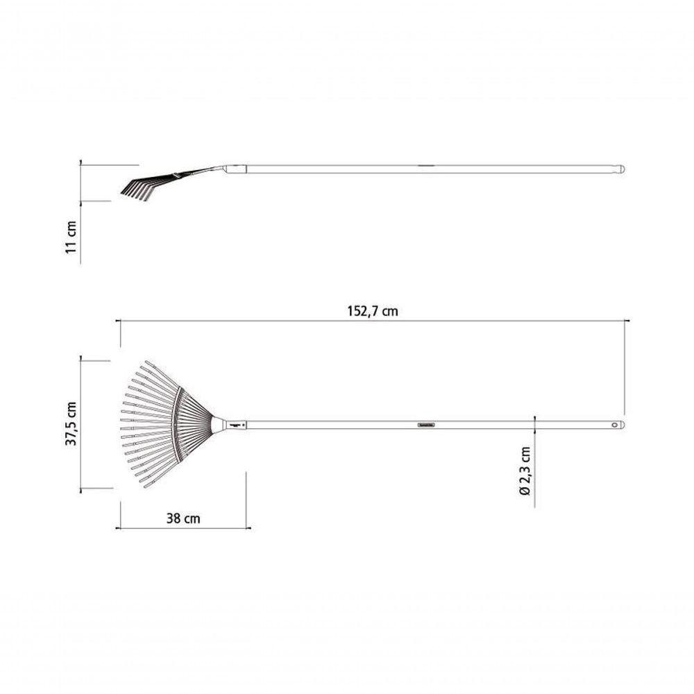 Vassoura Fixa Tramontina Em Aço Com 18 Dentes Tipo Palheta E Cabo De Madeira 120cm - 3