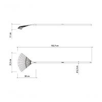 Vassoura Fixa Tramontina Em Aço Com 18 Dentes Tipo Palheta E Cabo De Madeira 120cm - 3
