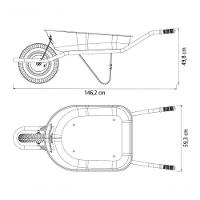 Carrinho De Mão Tramontina Com Caçamba Rasa Metálica Azul 50 Litros Braço Metálico - 4