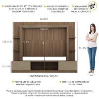 Estante Com Suporte Para Tv Até 65´´ Oslo Fg3386 Madeirada/lacca Fumê - 7