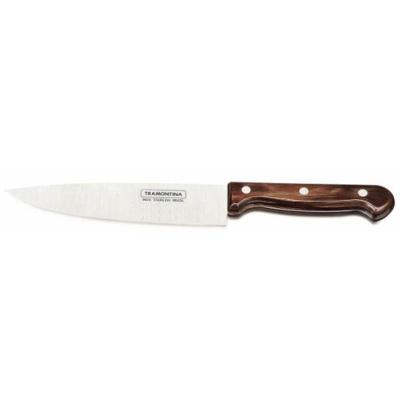 Faca Chef Tramontina Polywood 7 Aço Inox Castanho