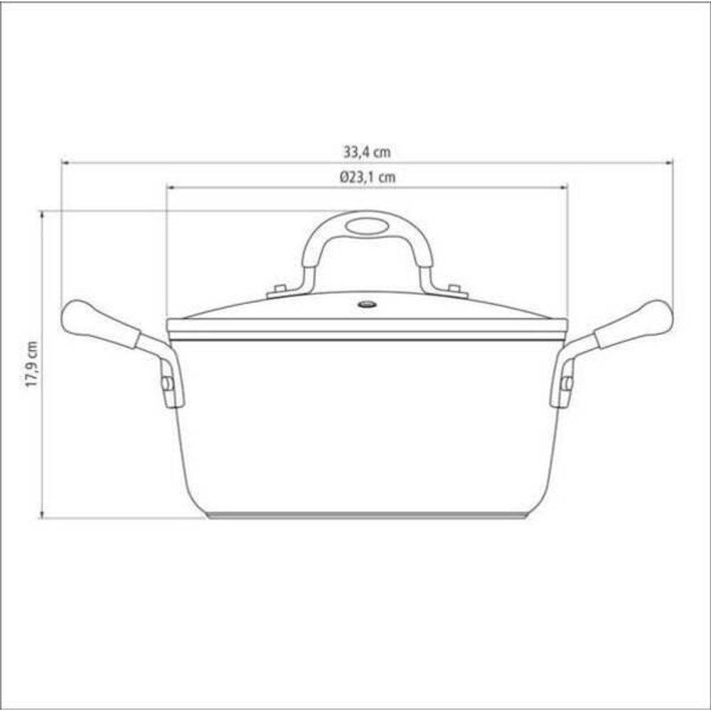 Caçarola Tramontina Mônaco Induction Com Revestimento Antiaderente Starflon Premium Preto Com Tampa 22cm - 4