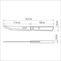Faca Para Churrasco Tramontina 5 Inox Cabo Polywood Vermelho - 2