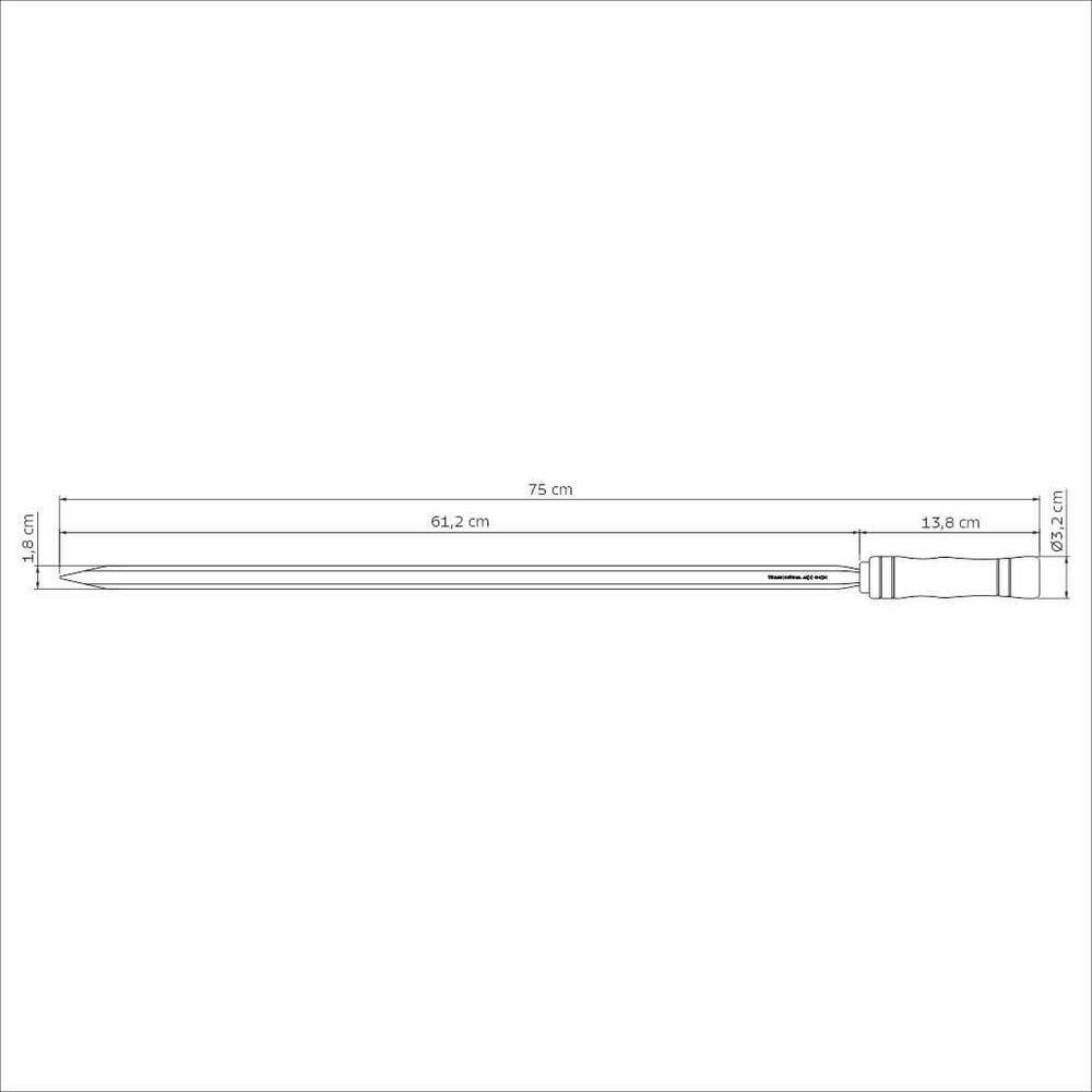 Espeto Para Churrasco Tramontina Lâmina Inox Com Cabo Madeira 75cm - 3