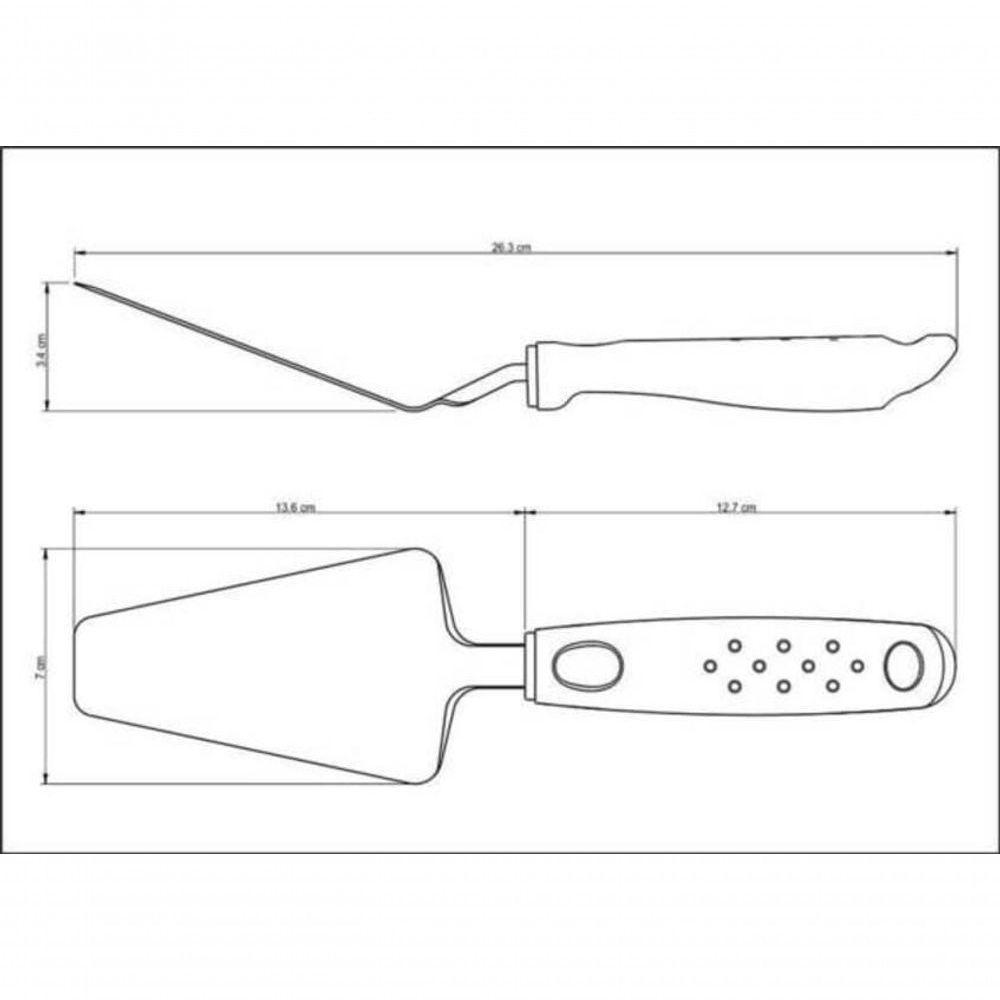 Espátula Para Pizza Tramontina Utilitá Em Aço Inox Preta - 2