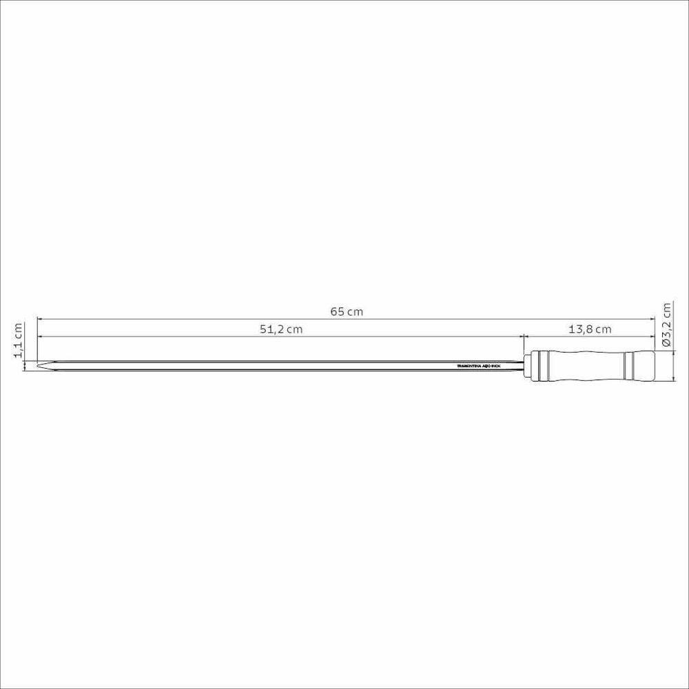 Espeto Para Churrasco Tramontina Inox Lâmina Cabo Madeira 65cm - 2