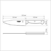 Faca Chef Tramontina Polywood 6 Aço Inox Castanho - 2