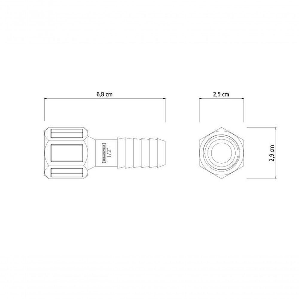 Adaptador Com Rosca Interna Tramontina 1-2" Para Mangueiras De Pebd - 2