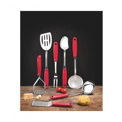 Colher Para Servir Tramontina Utilitá 33,6cm Em Aço Inox Vermelha
