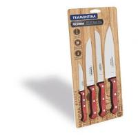 Jogo De Facas Tramontina Aço Inox Polywood Vermelho 4 Peças - 1