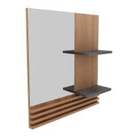 Espelheira Para Banheiro 60Cm Multimóveis Vcr10092 Amêndoa/Mármore Lunar Amêndoa/Mármore Lunar - 2