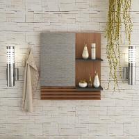 Espelheira Para Banheiro 60Cm Multimóveis Vcr10092 Amêndoa/Mármore Lunar Amêndoa/Mármore Lunar - 4