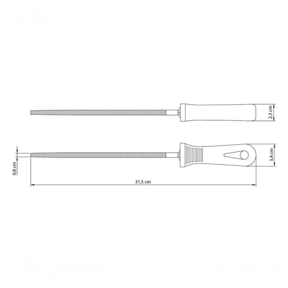 Lima Tramontina Master Redonda Bastarda Para Serrote 8" Em Aço Carbono Com Cabo Injetado - 2