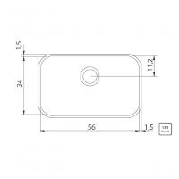 Cuba De Embutir Tramontina Lavínia 56 Bl Em Aço Inox Acabamento Escovado Com Escape 56x34 Cm - 2