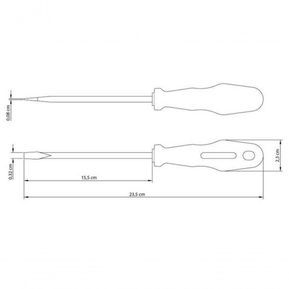 Chave De Fenda Tramontina Master Yellow Com Ponta Chata 1-8x6" - 3