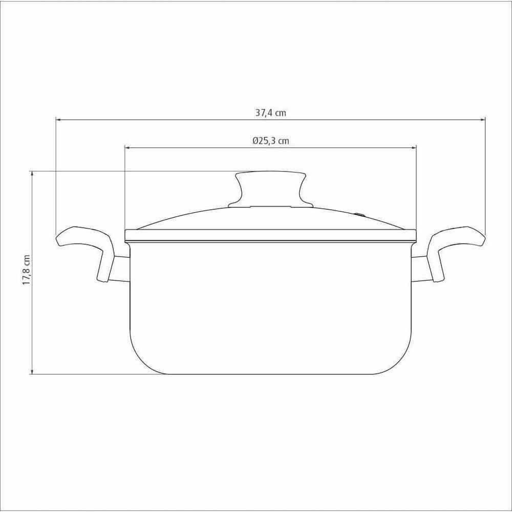 Caçarola Tramontina Paris 24cm Em Alumínio Com Revestimento Antiaderente Vermelha E Tampa De Vidro - 5