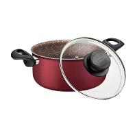 Caçarola Tramontina Paris 24cm Em Alumínio Com Revestimento Antiaderente Vermelha E Tampa De Vidro - 2