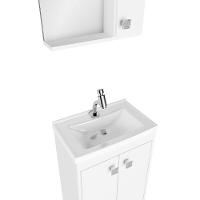 Gabinete Banheiro Com Cuba E Espelheira 45cm Multimóveis Cr10100 Branco Branco - 5