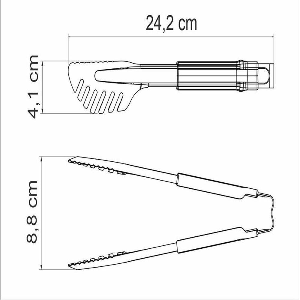 Pegador Tramontina Utilitá Cinza Em Aço Inox Com Cabo Emborrachado 24cm - 5