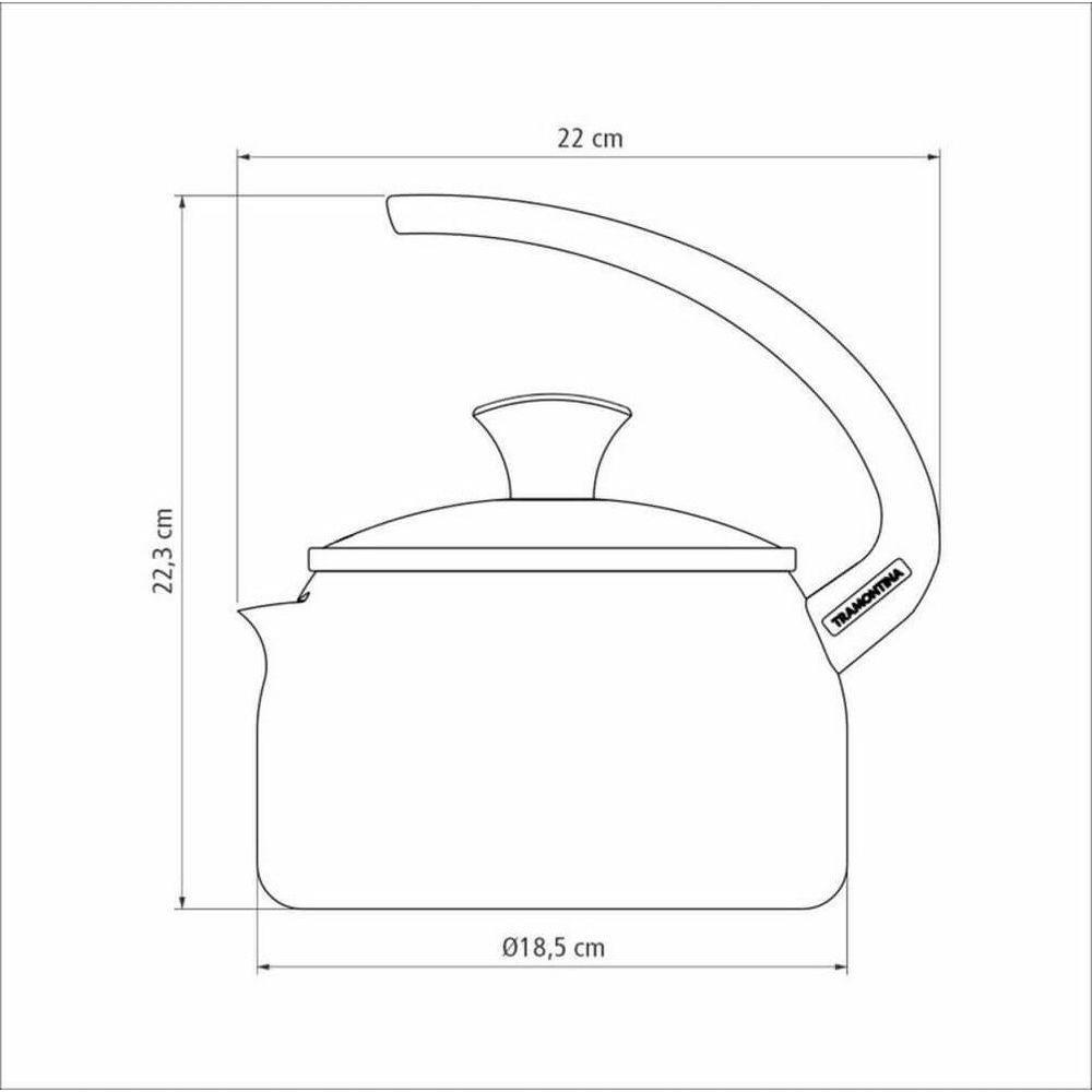 Chaleira Tramontina Em Alumínio 1,9 L Com Revestimento Antiaderente Vermelha - 5