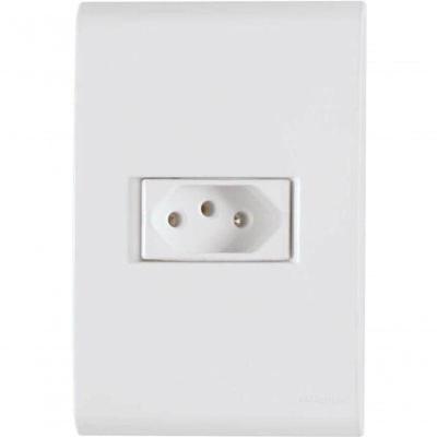 Conjunto 4x2 1 Tomada 2p+t Tramontina Liz 10 A 250 V Branco
