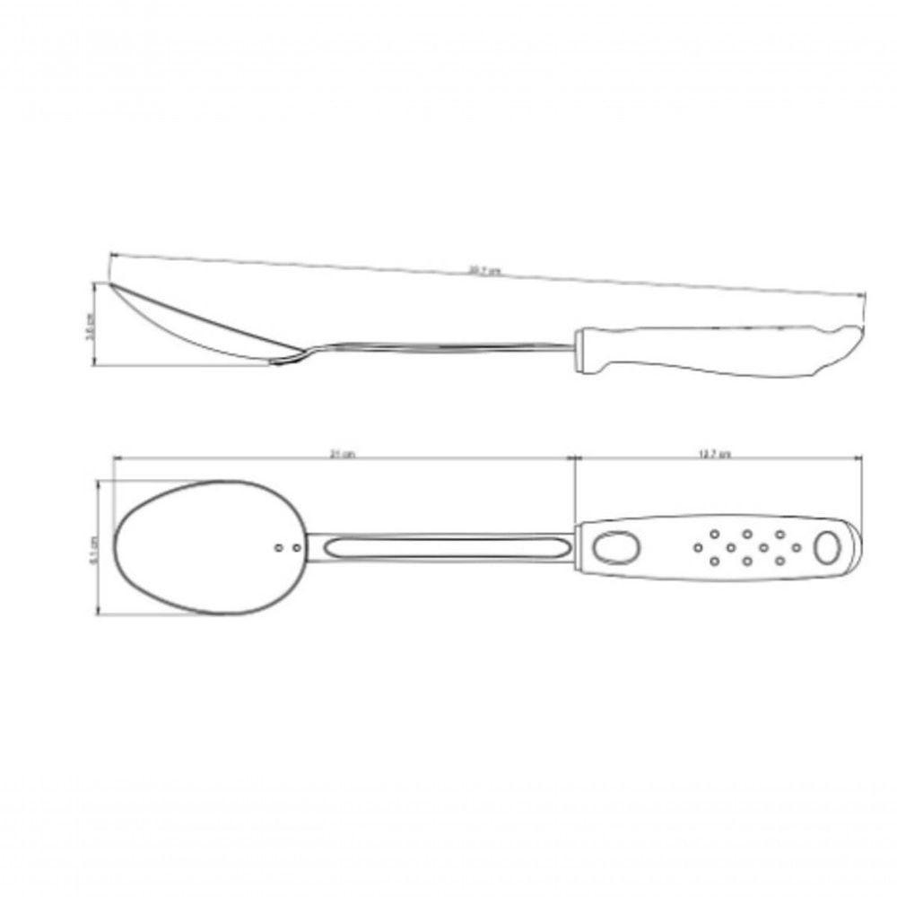 Colher Para Servir Tramontina Utilitá 33,6cm Em Aço Inox Preta - 4