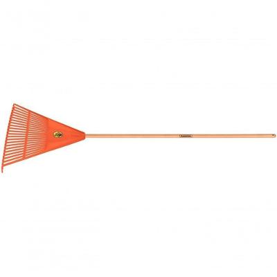 Vassoura Plástica Tramontina Laranja Com 22 Dentes E Cabo De Madeira 120cm