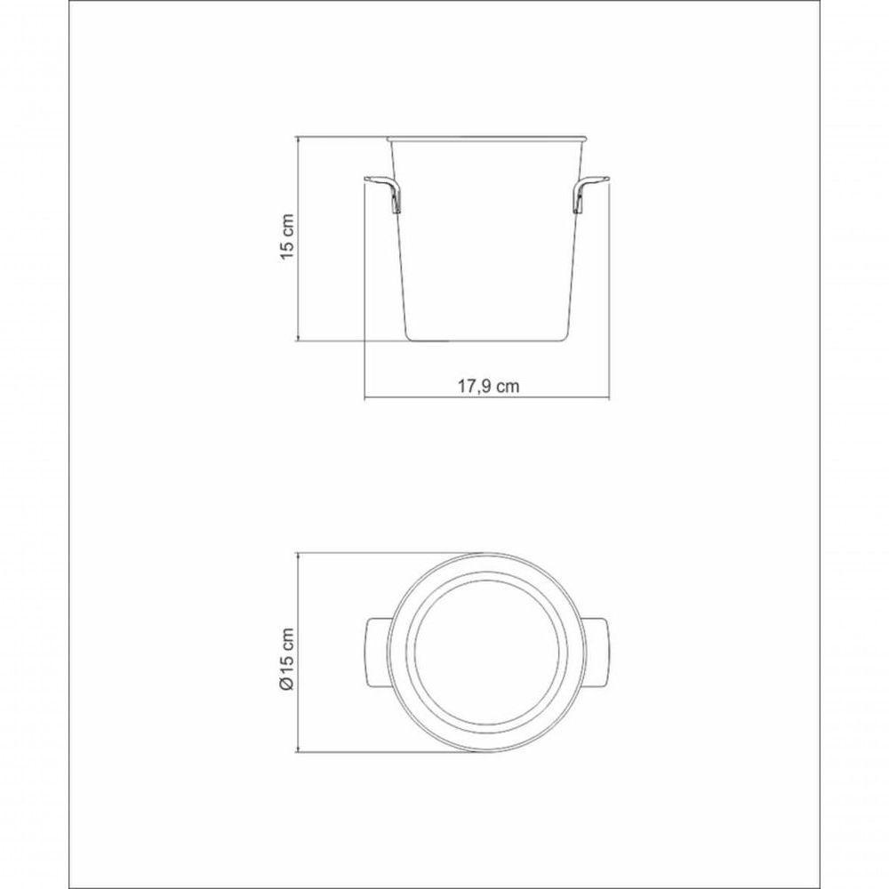 Balde De Gelo Tramontina Cosmos 14cm Em Aço Inox Fosco Com Borda Em Brilho - 5